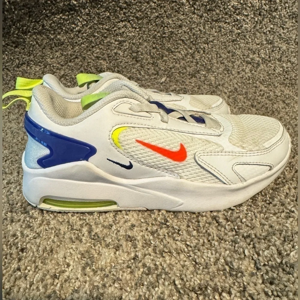 Nike Kid's Air Max Bolt White-Indigo-Volt-Size: 2Y